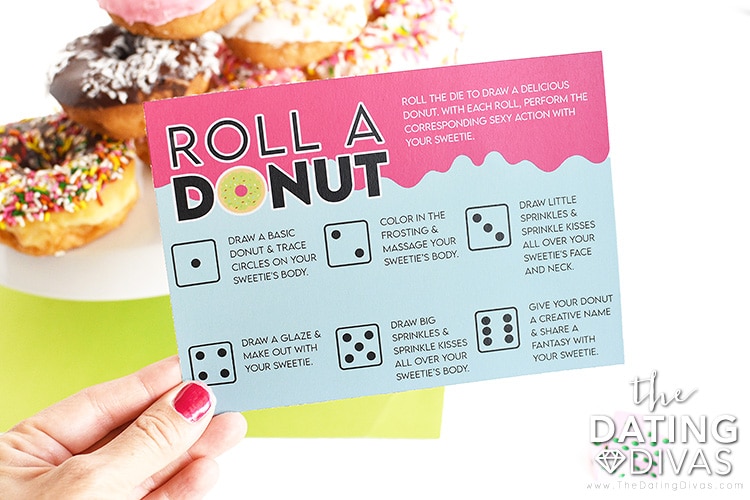 Play a sexy Roll-a-Donut game after making homemade donuts on this creative date night! | The Dating Divas