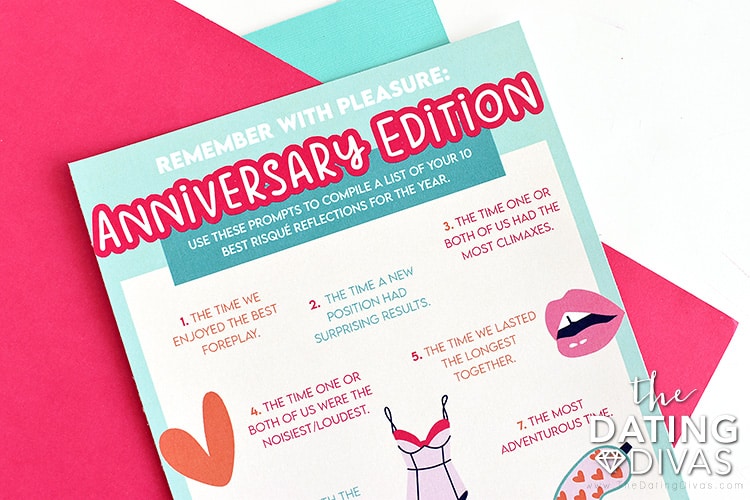 Try a fun and sexy anniversary tradition with our free printables! | The Dating Divas