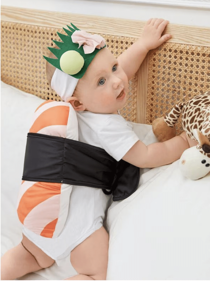 Buy handmade, and make your infant Halloween costumes food-themed with a sushi costume. | The Dating Divas