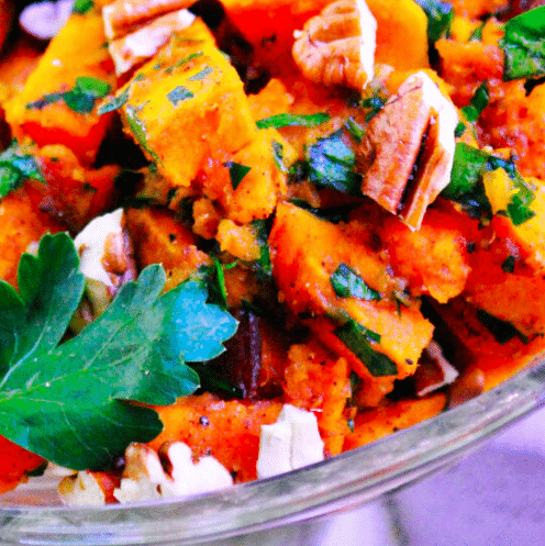 This Bacon & Brown Sugar Roasted Sweet Potato Salad makes a great addition to your Thanksgiving menu! | The Dating Divas