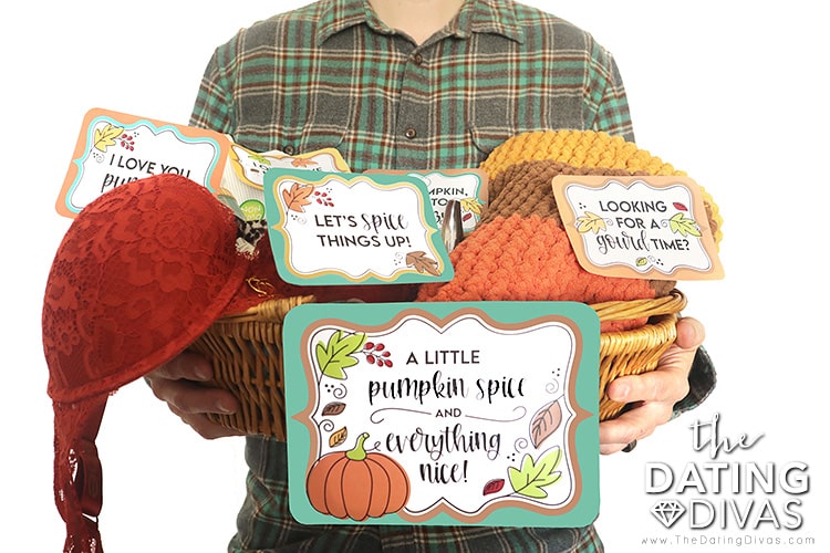 Your spouse will love this sexy pumpkin spice-themed gift basket! | The Dating Divas 