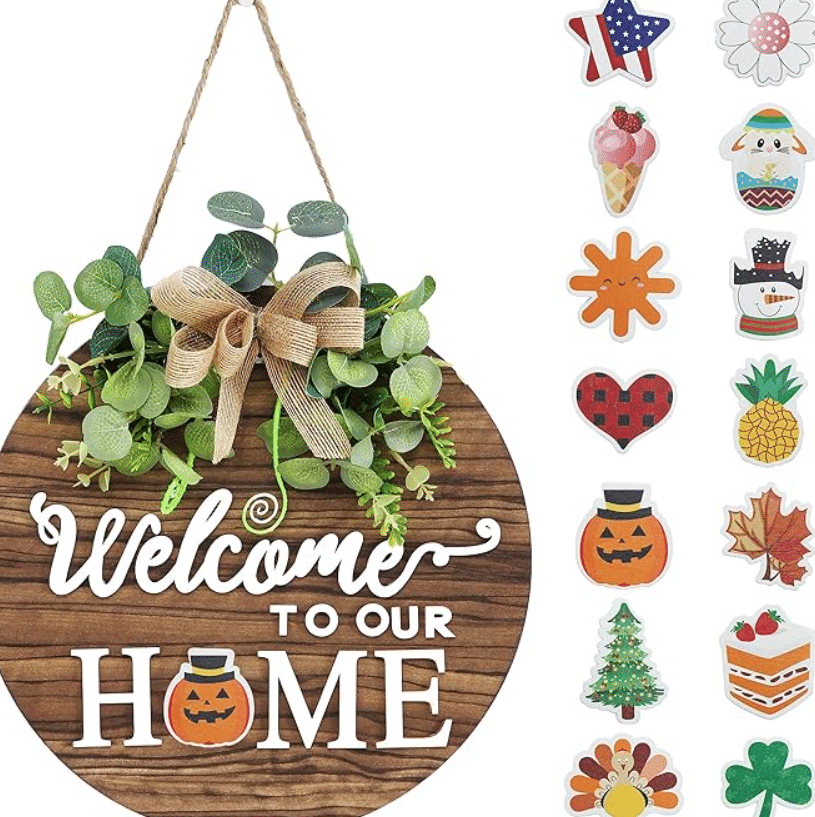 Interchangeable wreaths are great for your door, and they make easy fall decor! | The Dating Divas 