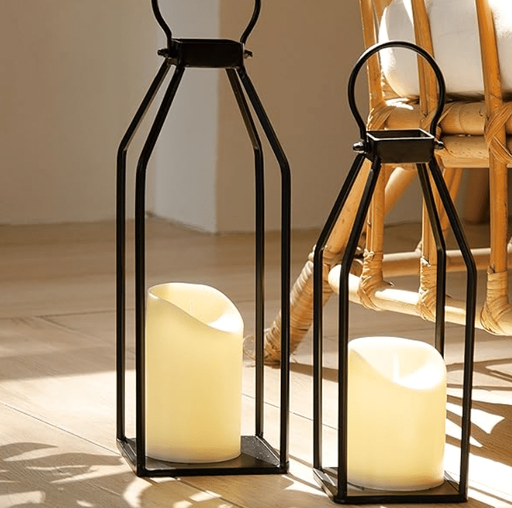 Farmhouse lanterns make beautiful and classy fall decor. | The Dating Divas 