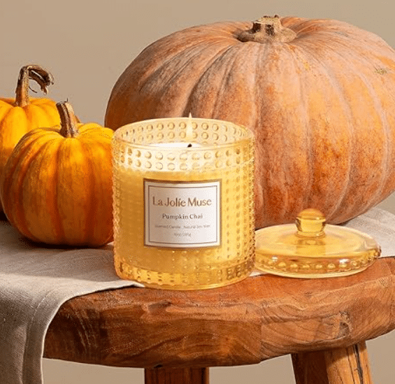 This candle is considered fall decor because the jar is so beautiful! | The Dating Divas 