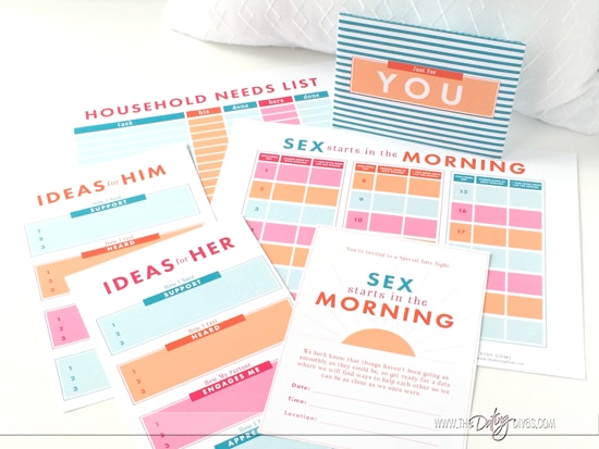 These printables will help you successfully complete the Sex Starts in the Morning challenge! | The Dating Divas 