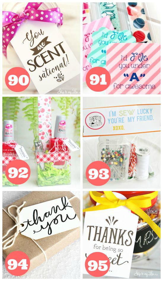 Fun Gift Tags for Thanks