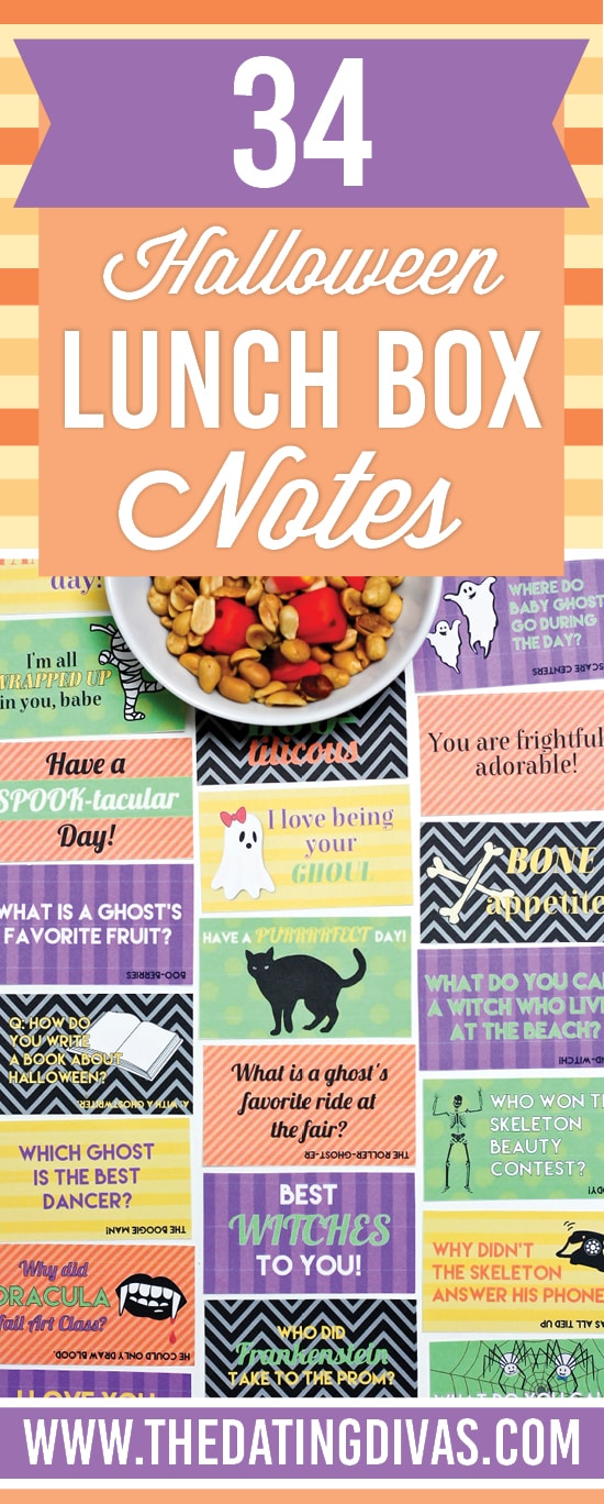 Printable Halloween Jokes and Notes for Kids and Adults' Lunch Boxes