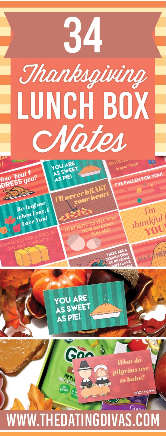 Printable Lunch Box Thanksgiving Jokes and Love Notes.