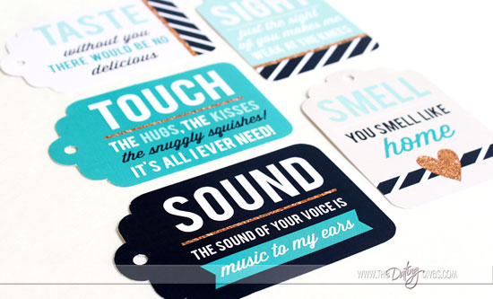 5 Senses Gift Tags & Birthday Card. Instant Download Printable