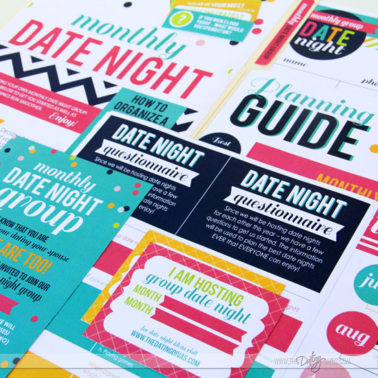 Monthly couples date night group printables