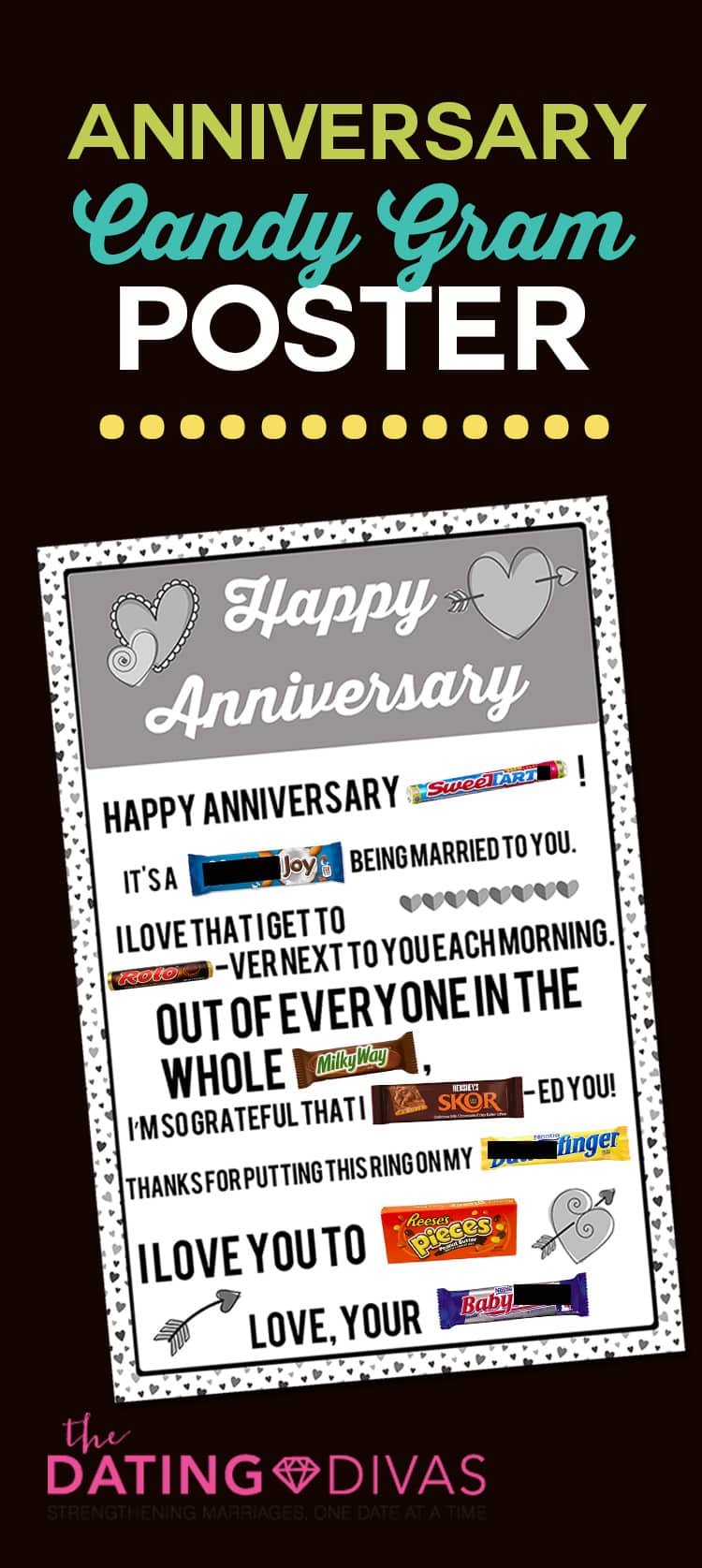 Anniversary Candy Gram Poster