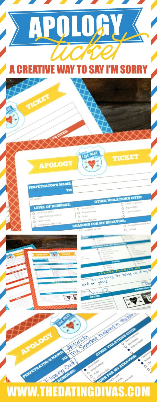 Apology Ticket Printables 