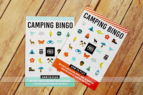 Babysitter in a Bag Camping Bingo