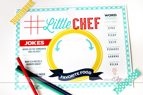 Cooking With Kids Kit Printable Placemat