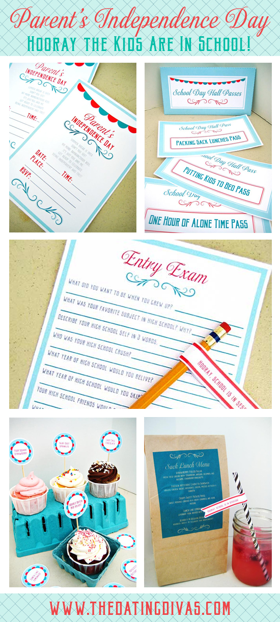 Back to School Couples Lunch Date Party Printable Kit