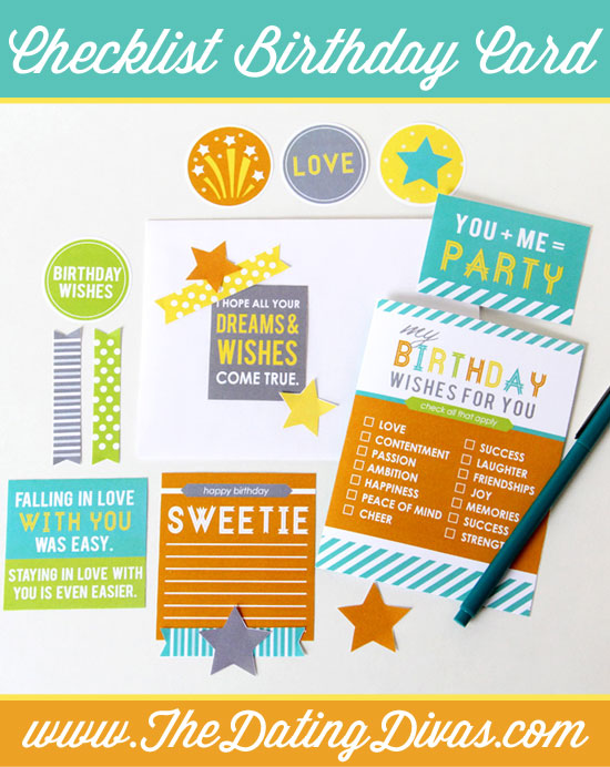 Birthday Checklist DIY Card for Him