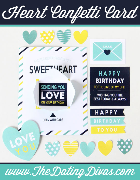 Birthday Confetti Heart Card