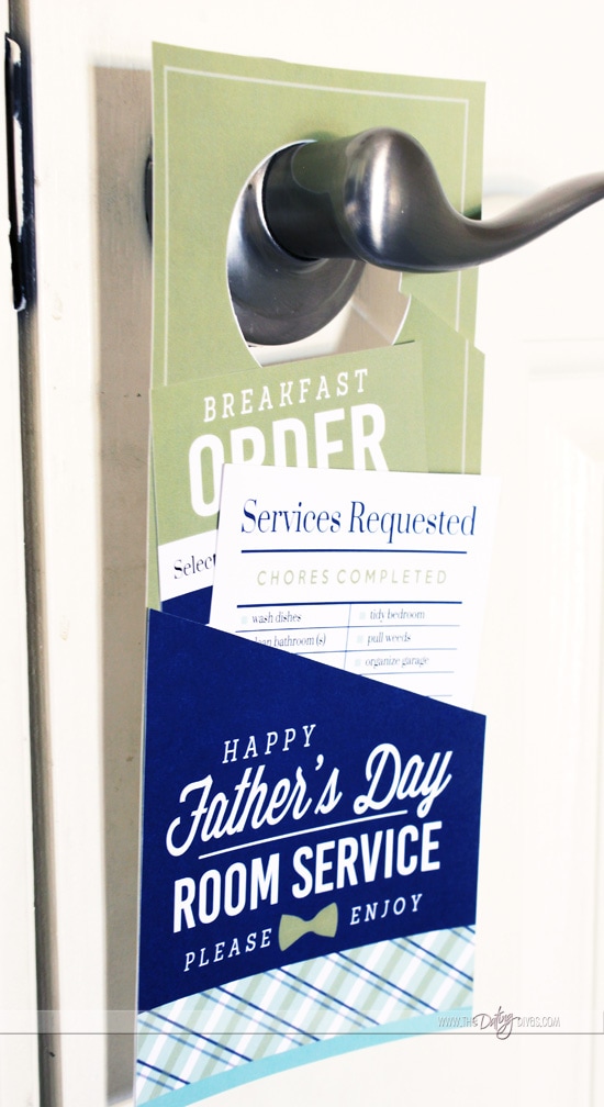 Father's Day Breakfast in Bed Room Service Door Hanger