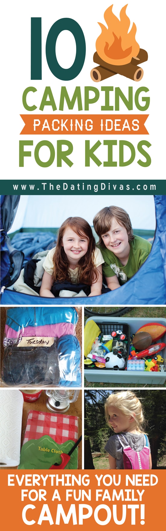 What to pack for camping with kids.