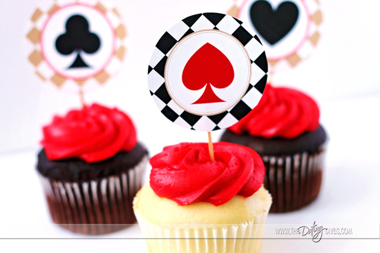 Casino Date Nigth Cupcake Toppers