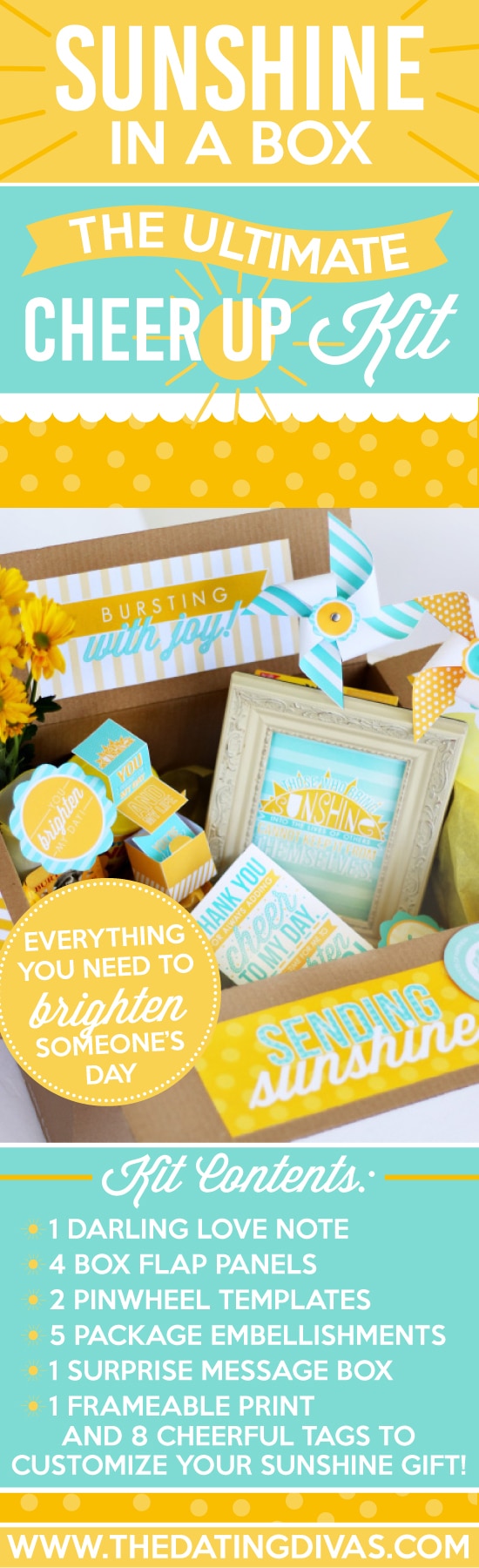 Cheer up kit care package printables... So great to have on hand! #TheDatingDivas #CarePackage