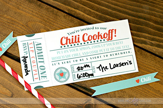 Chili Bowl Cook Off Invitation