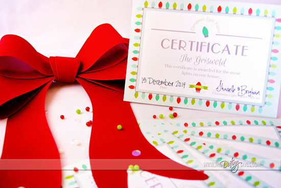 Christmas Light Date Night Award Certificate