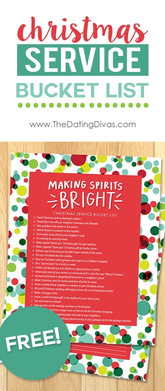 Free Printable Christmas Service Bucket List