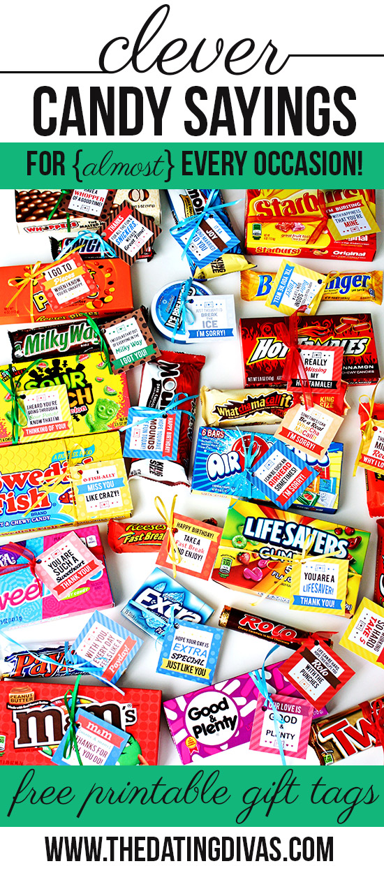 FREE Candy Bar Gift Tags With Clever Candy Puns The Dating Divas