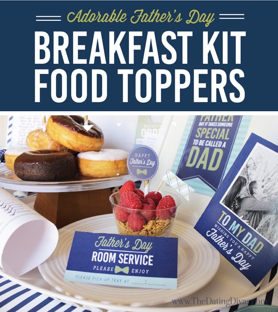 Father's Day Breakfast in Bed Food Toppers