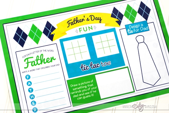 Father's Day Placemat Games