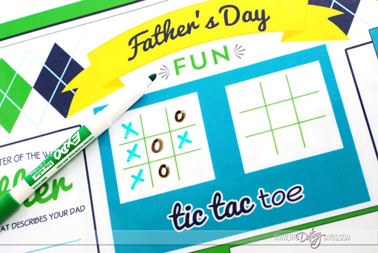 Father's Day Placemat Games & Activities