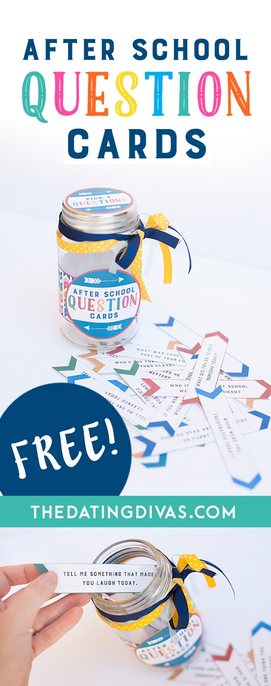 Free Printable After School Question Cards and Jar Labels