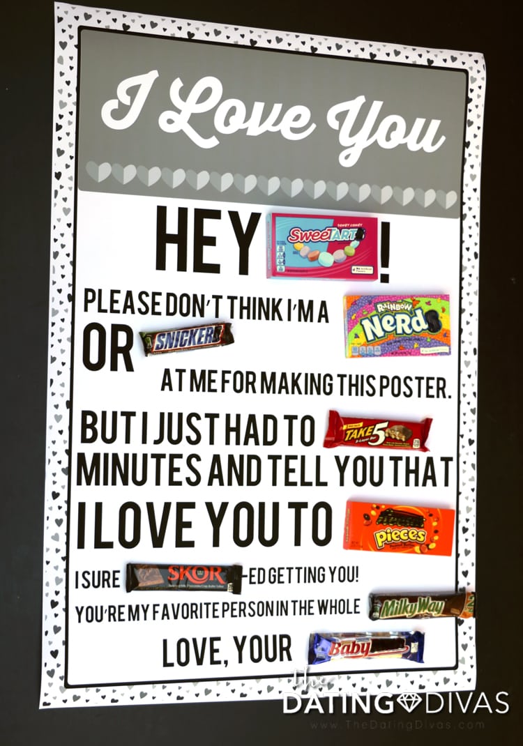 Finished I love you candy poster