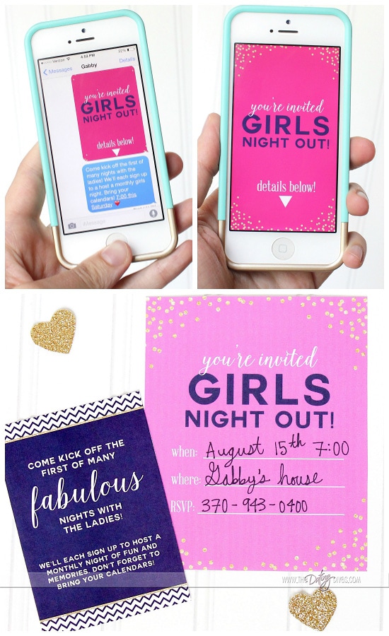 Girls Night Out Ideas Invitations