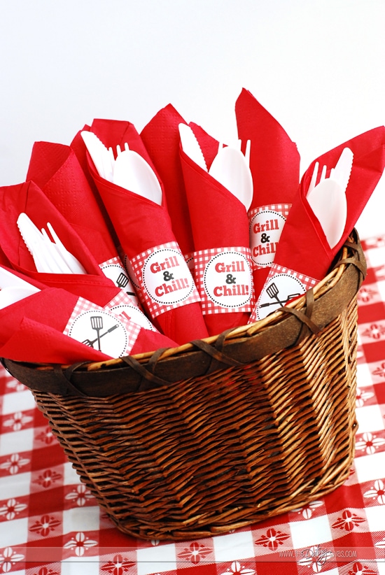 BBQ Printable Napkin Rings