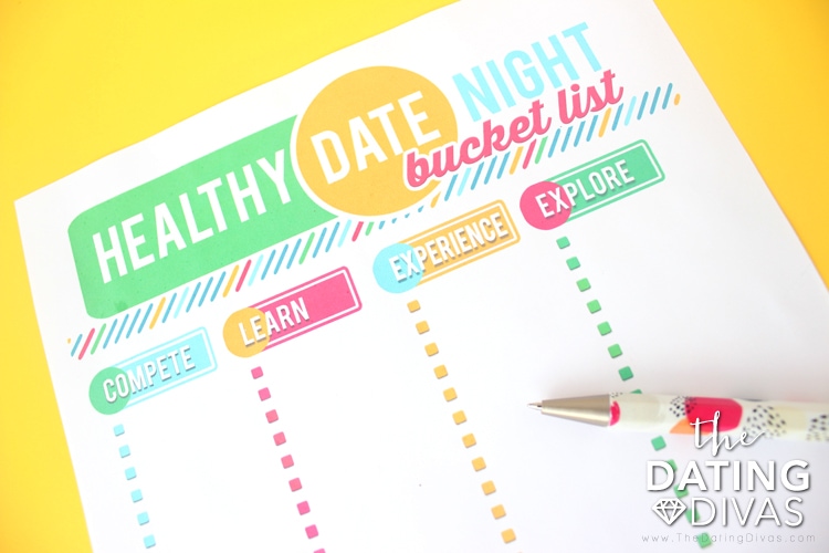 Healthy Date Night Bucket List Blank