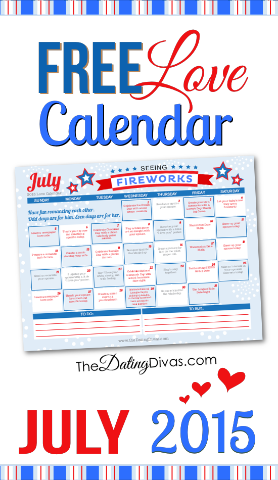 Free Love Calendar July 2015
