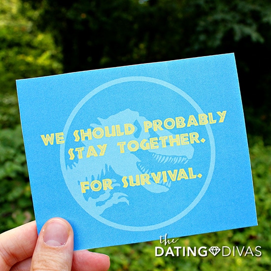 Jurassic World Movie Date Love Note