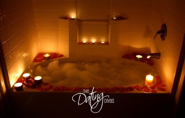 Romantic Bath with Candles