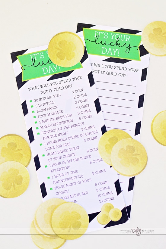 Free Printable Love Menu