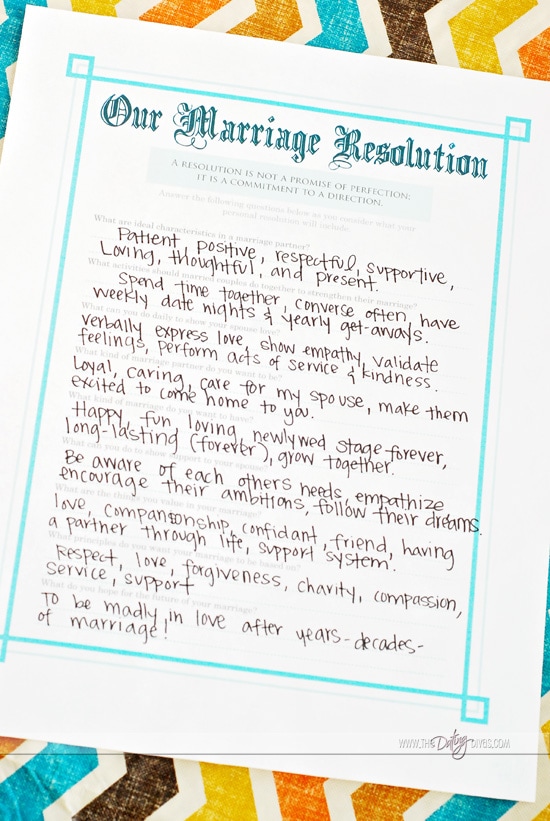 Marriage Resolution Free Printables Movie Courageous