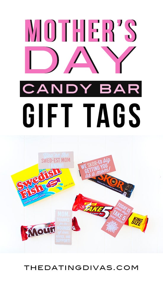 Mother's Day Candy Bar Gift Tags! Free printable from The Dating Divas