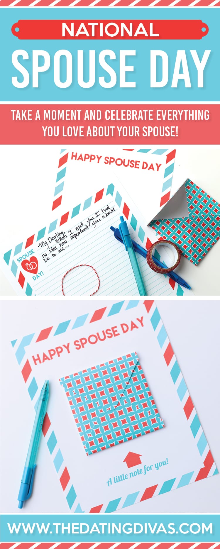 Free printable National Spouse Day card for your special someone! #TheDatingDivas #NationalSpouseDay #PrintableCard