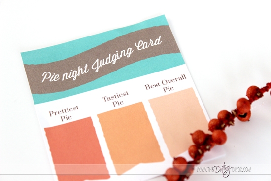 Pie Night Judging Card