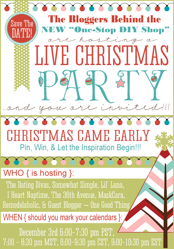 Mark your calendars for this amazing LIVE CHRISTMAS PARTY. Tons of giveaways, great ideas and fun surprises! the36thavenue.com