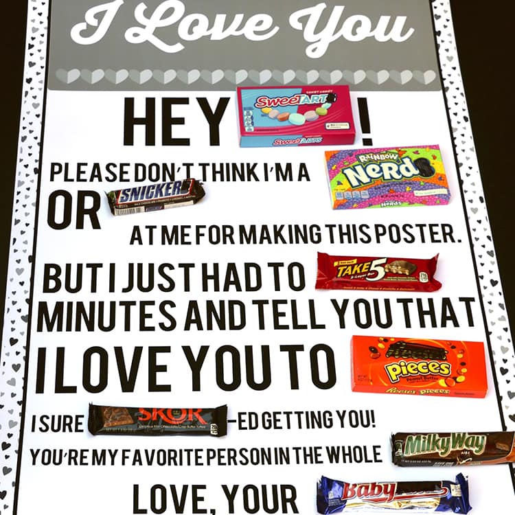 Four Printable Candy Posters - The Dating Divas