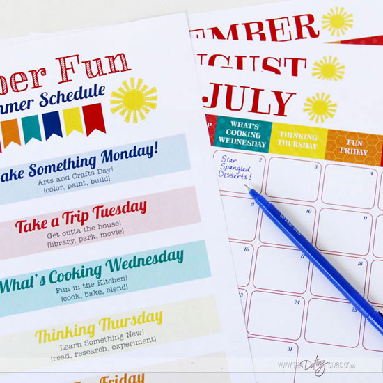 Printable Fun Summer Schedule