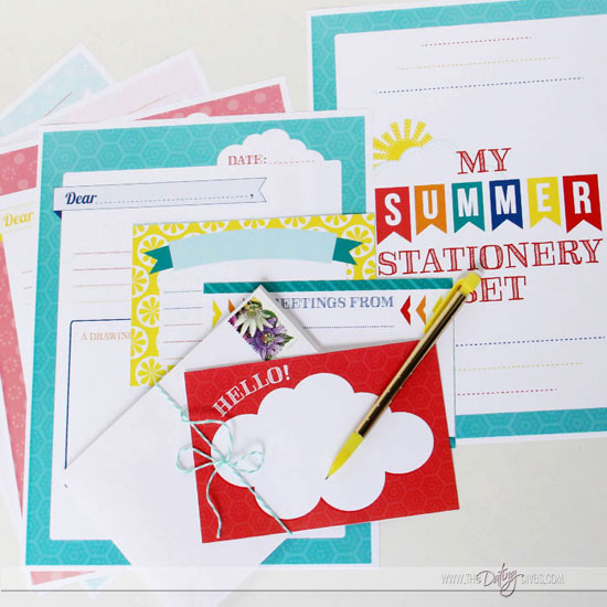 Printable Summer Stationery Set for Kids