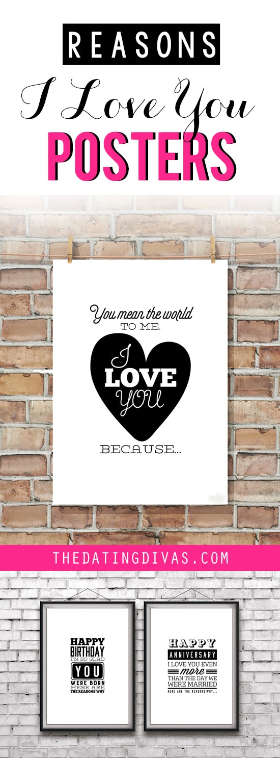 Printable "Reasons I Love You" Posters for an Easy, Romantic Gift Idea